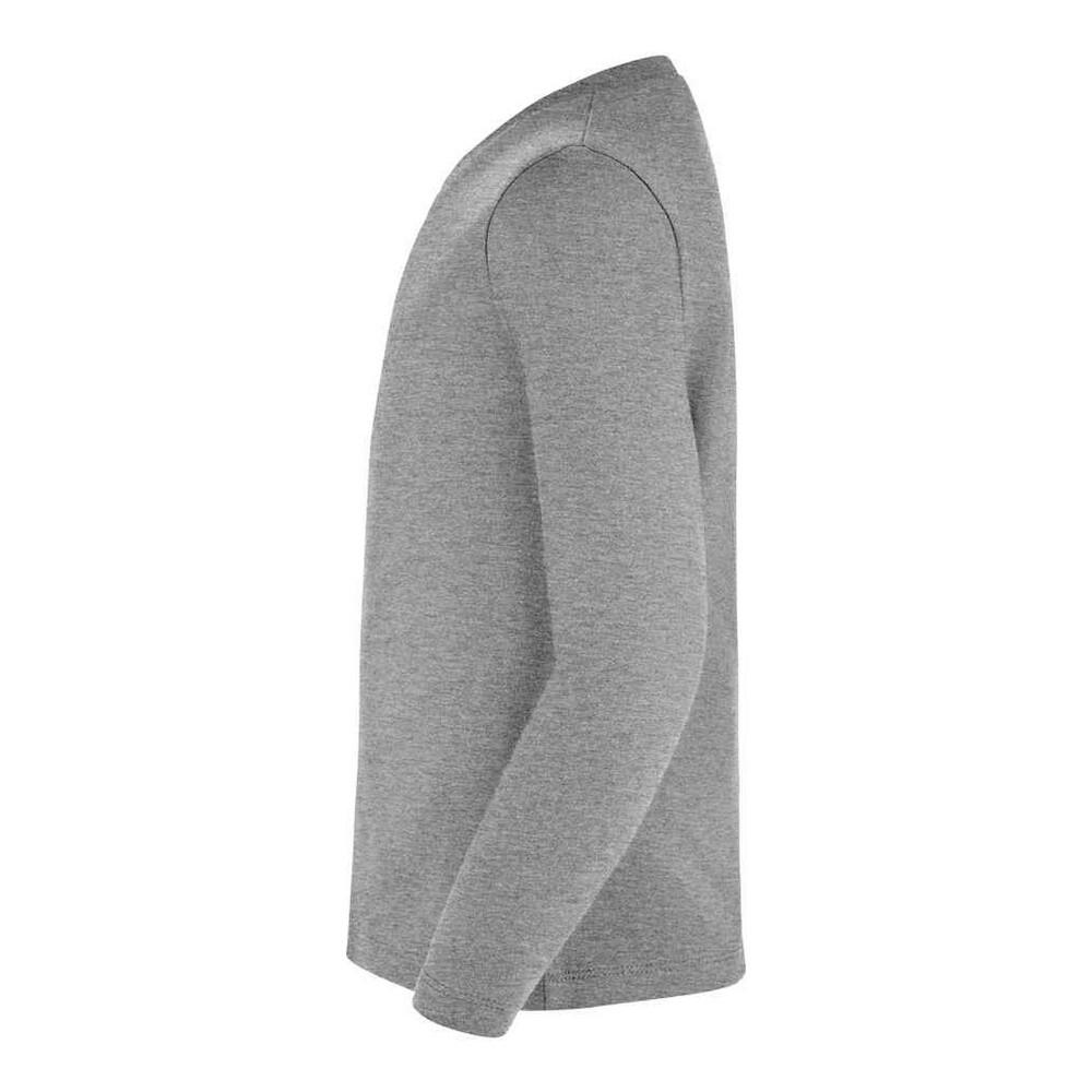Camiseta Imperial de Mezcla de Manga Larga para Niños/Niñas Gris Jaspeado 3/4