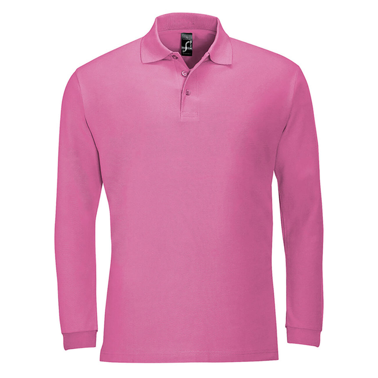 SOL'S Mens Winter II Long Sleeve Pique Cotton Polo Shirt (Flash Pink)