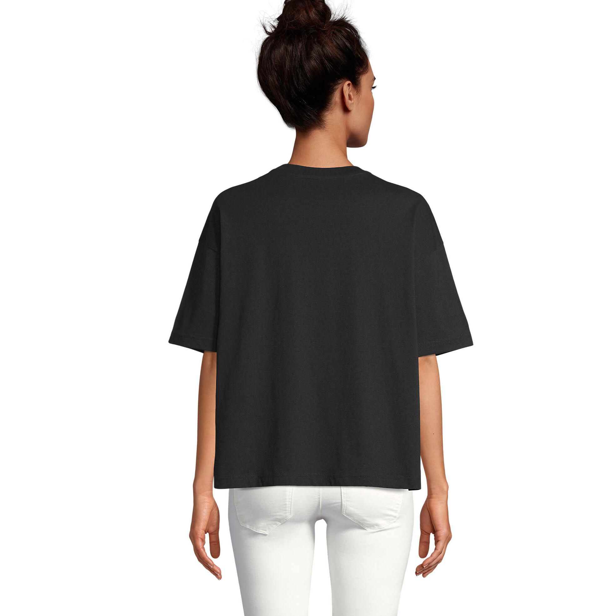 Womens/Ladies Boxy Oversized TShirt (Deep Black) 3/5