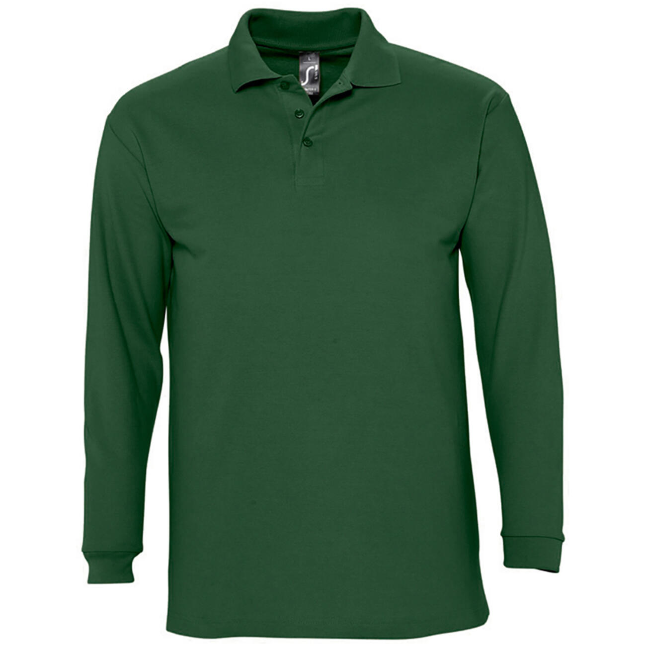 SOL'S Mens Winter II Long Sleeve Pique Cotton Polo Shirt (Golf Green)
