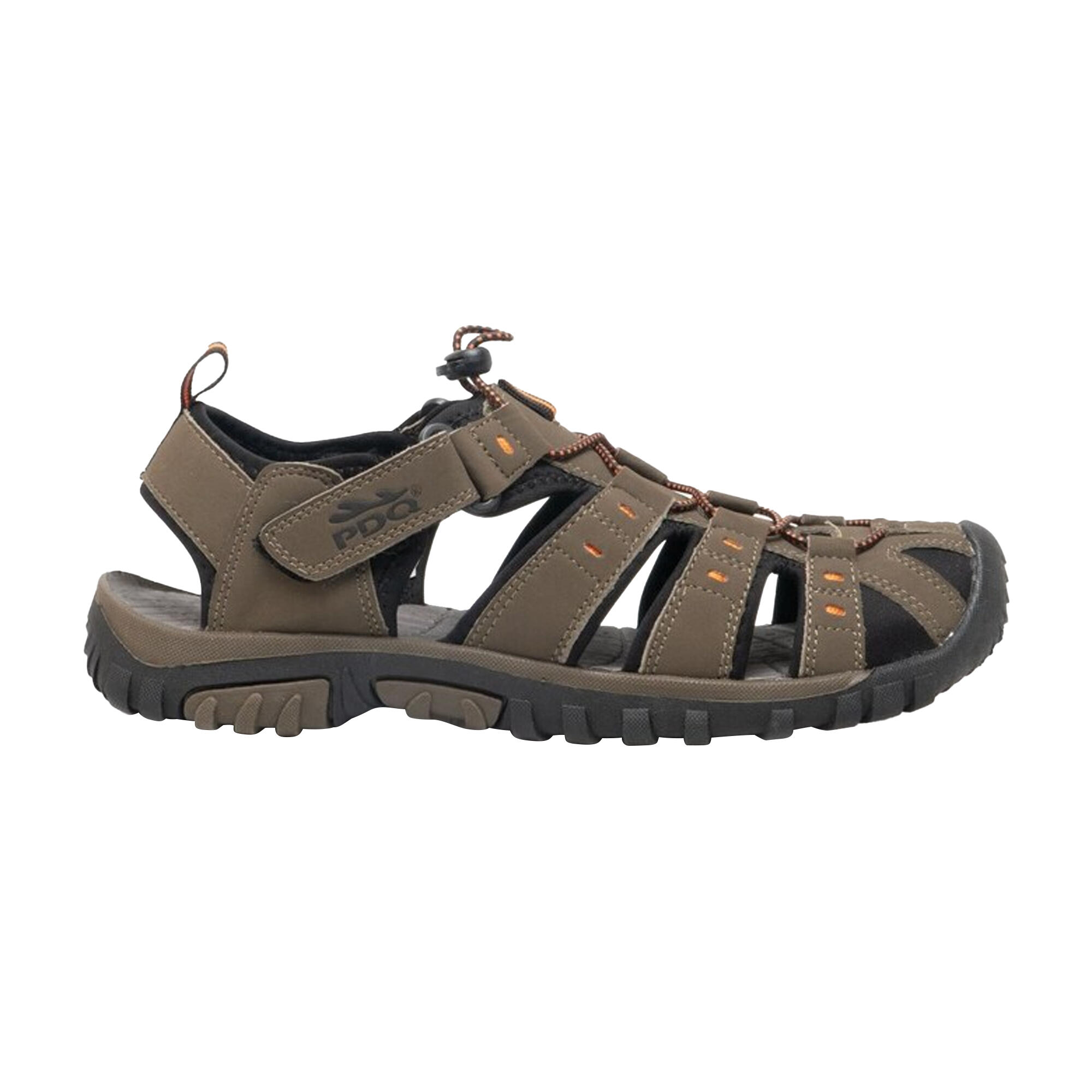 PDQ Youths Boys Toggle & Touch Fastening Synthetic Nubuck Trail Sandals (Dark