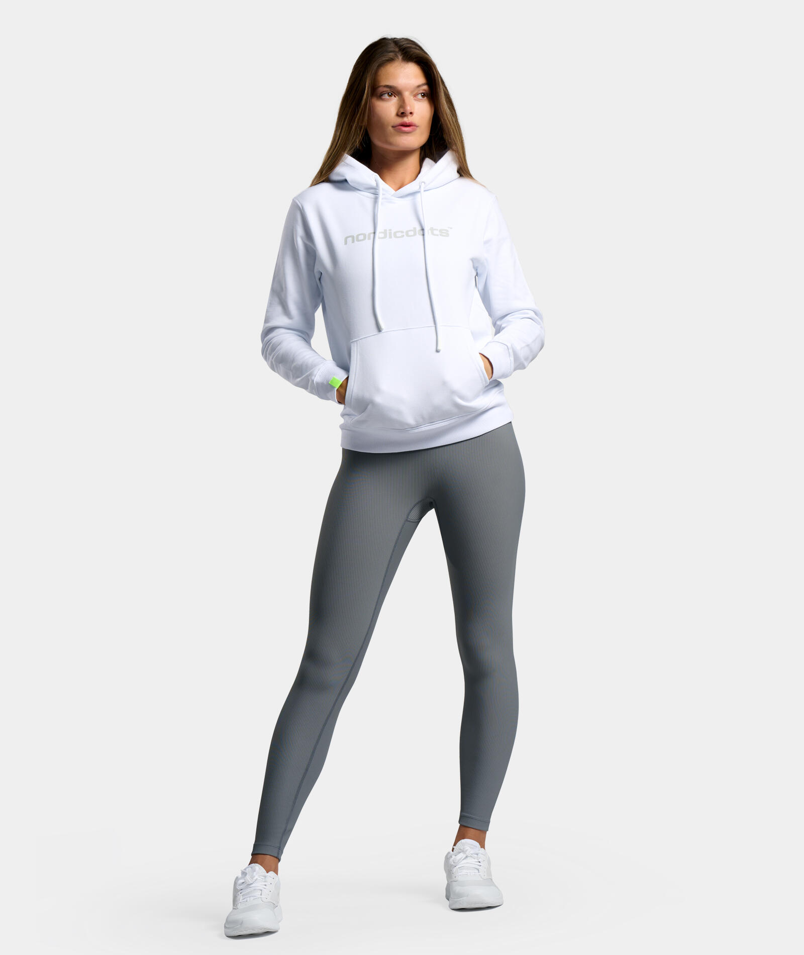 Sudadera Capucha Mujer Off Court Tenis/Padel Blanco 3/5