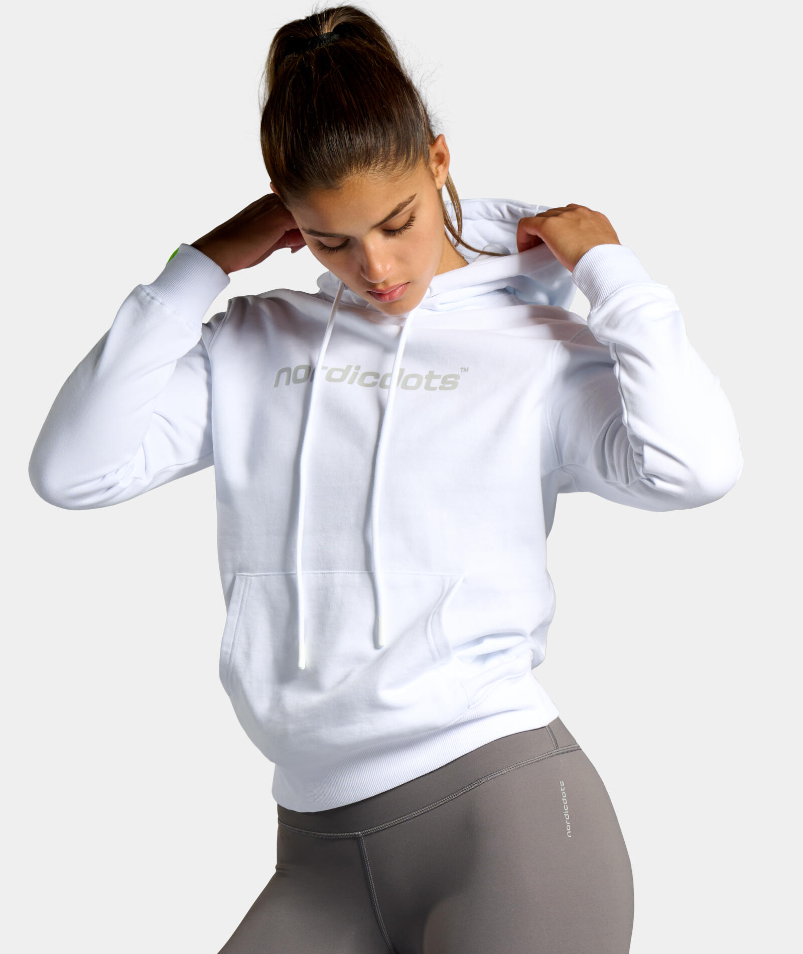 Sudadera Capucha Mujer Off Court Tenis/Padel Blanco 1/5