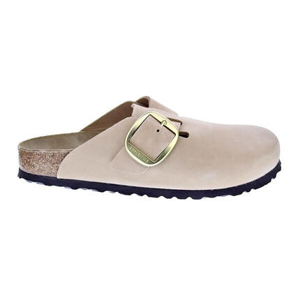 Sandalias Planas Mujer Birkenstock Boston Big Buckle Beige