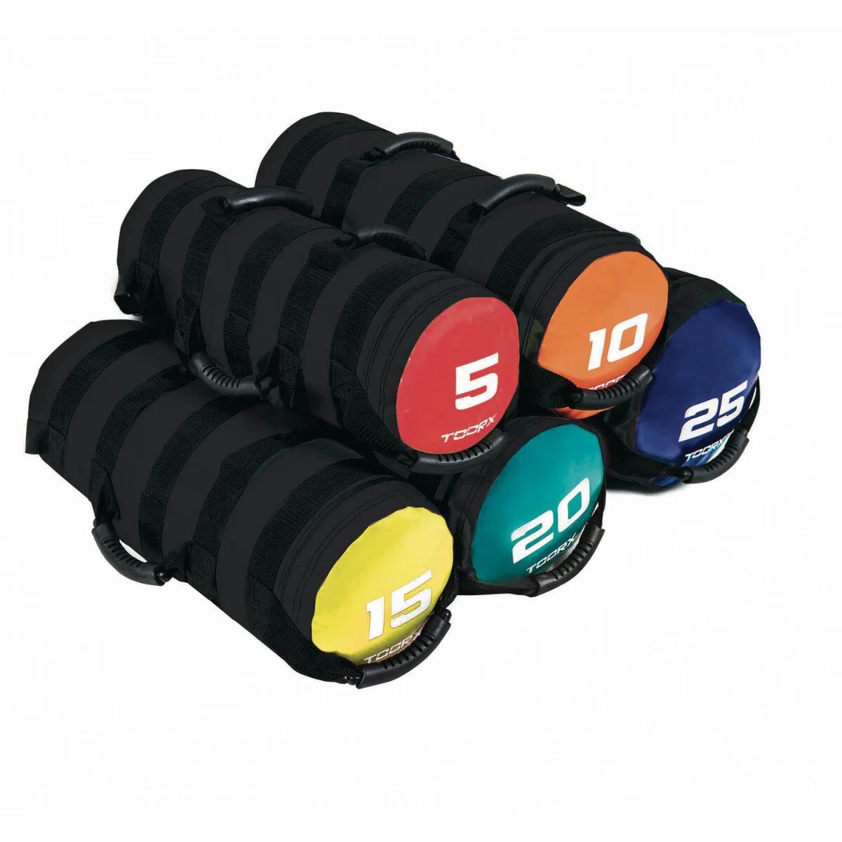 TOORX Powerbag met 6 hendels - geel/zwart 15 kg