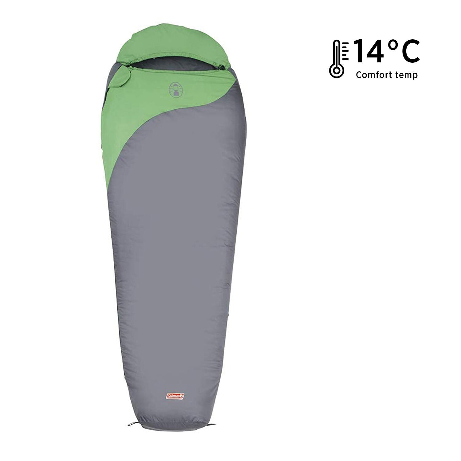 Biker 14⁰C Mummy Sleeping Bag, Super Lightweight & Compact, 990 Grams, Grey-Green