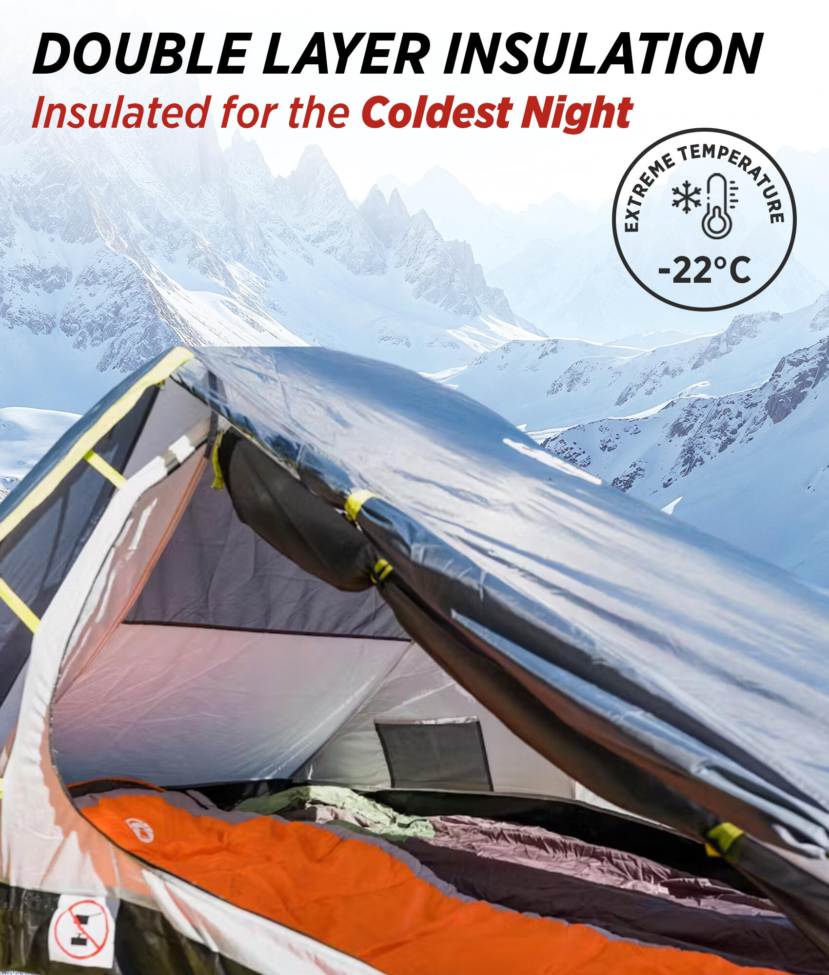 Coleman Silverton Mummy Sleeping Bag for Adults | Extreme -22 °C to Comfort 1°C | Extra Warm Perfect for Camping and Backpacking