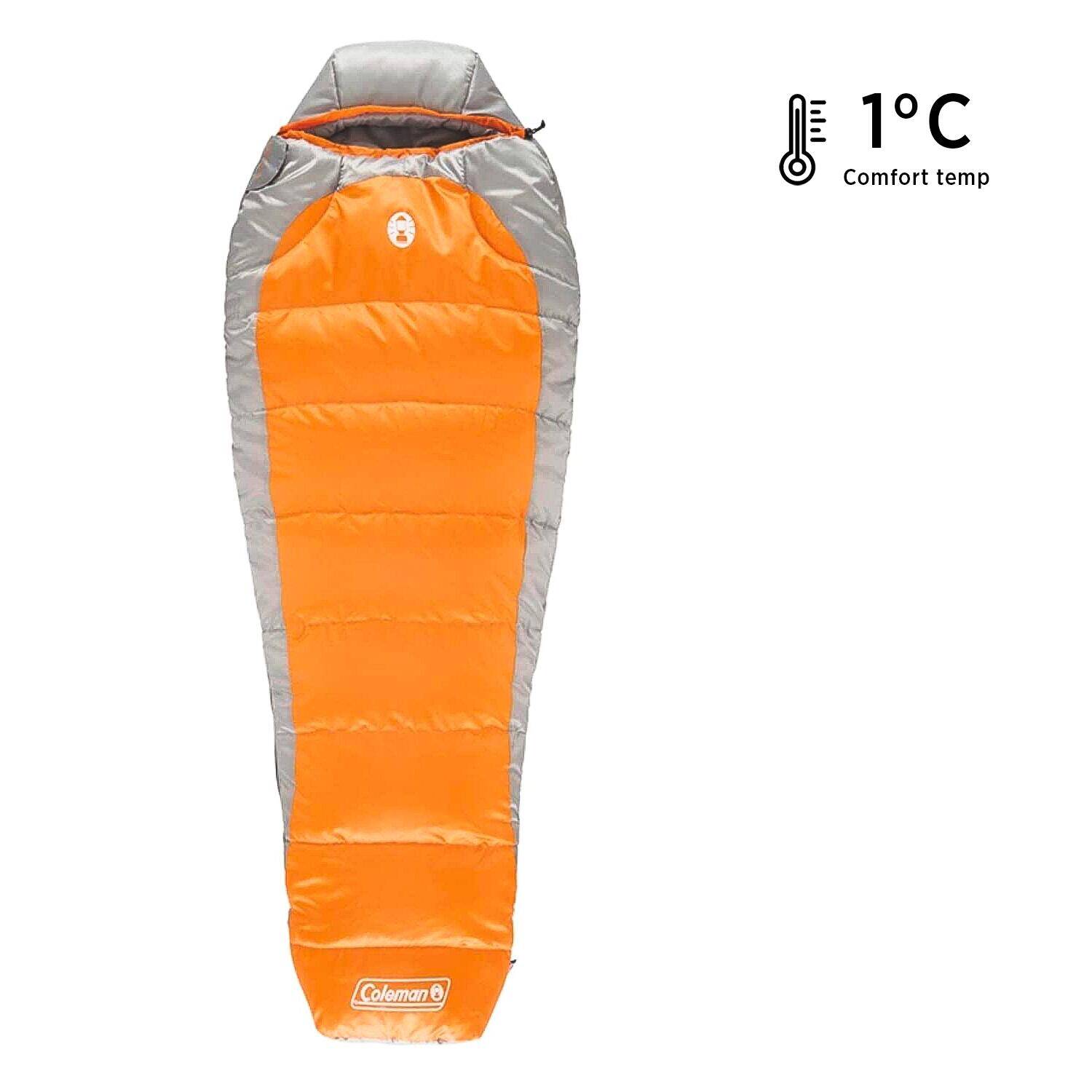 Coleman Silverton Mummy Sleeping Bag for Adults | Extreme -22 °C to Comfort 1°C | Extra Warm Perfect for Camping and Backpacking