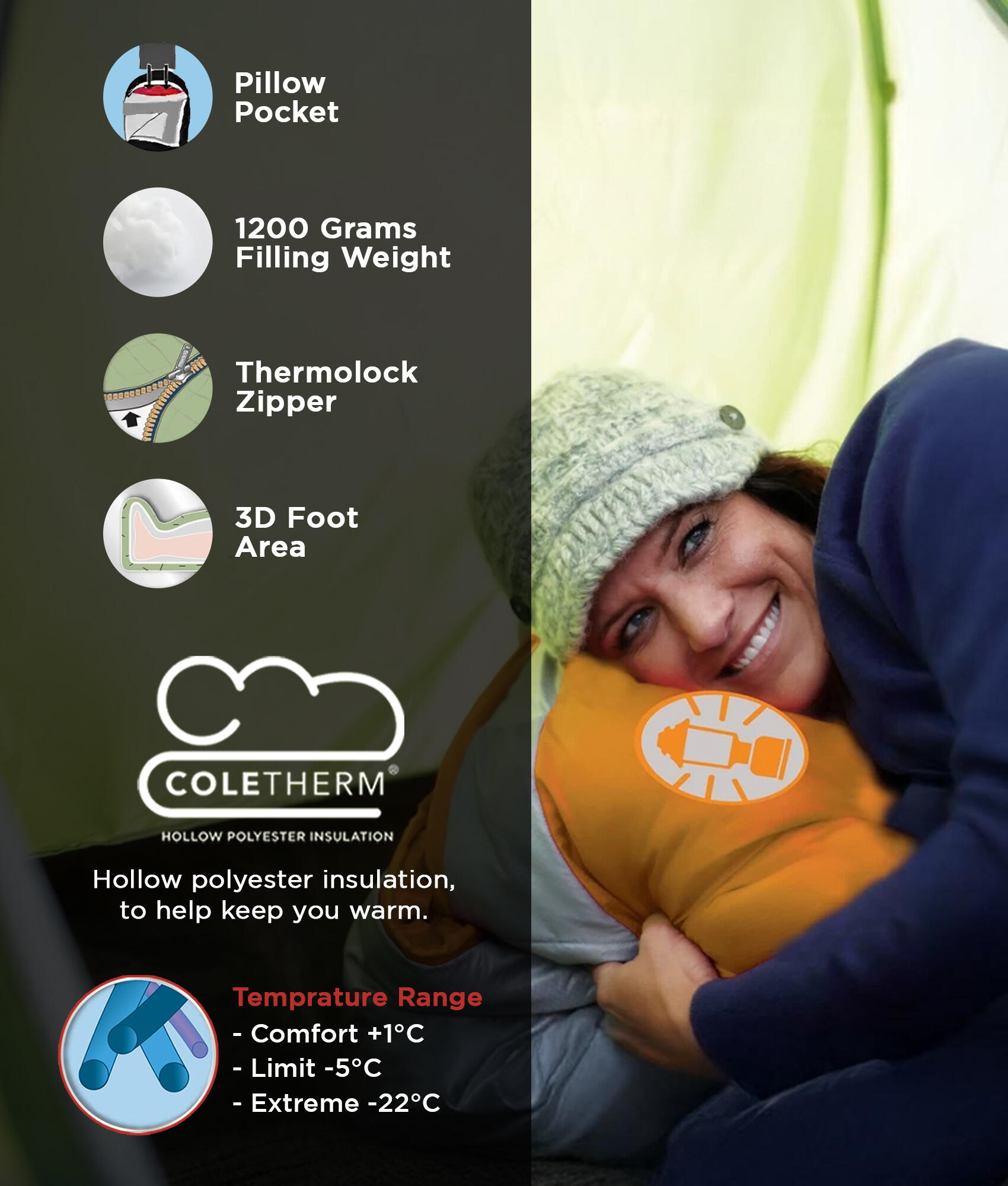Coleman Silverton Mummy Sleeping Bag for Adults | Extreme -22 °C to Comfort 1°C | Extra Warm Perfect for Camping and Backpacking