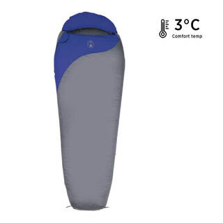Pathfinder 3⁰C Polyester Double Layer Mummy Sleeping Bag, 1.7 Kg,  Grey-Blue