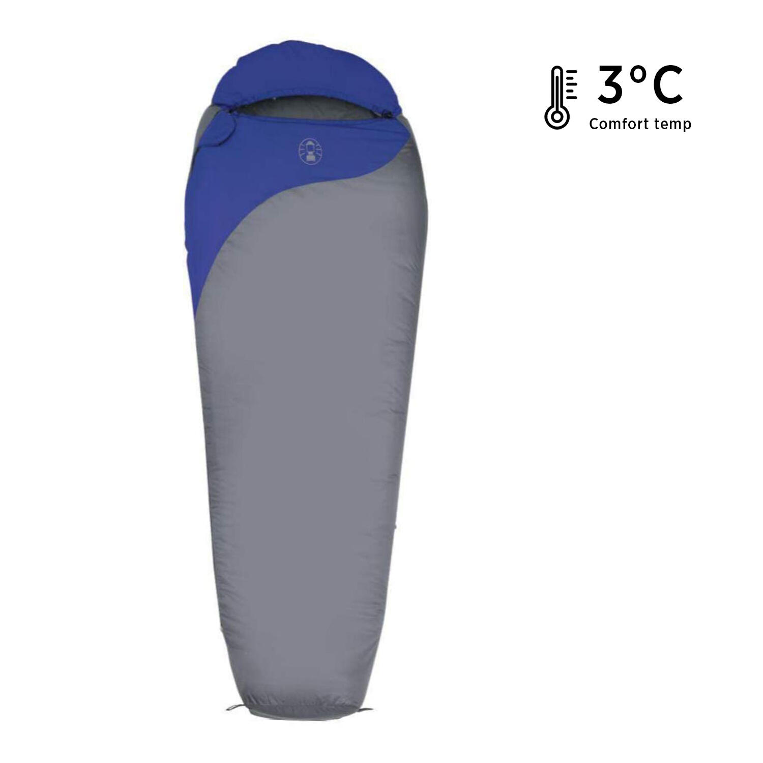 Pathfinder 3⁰C Polyester Double Layer Mummy Sleeping Bag, 1.7 Kg, Grey-Blue