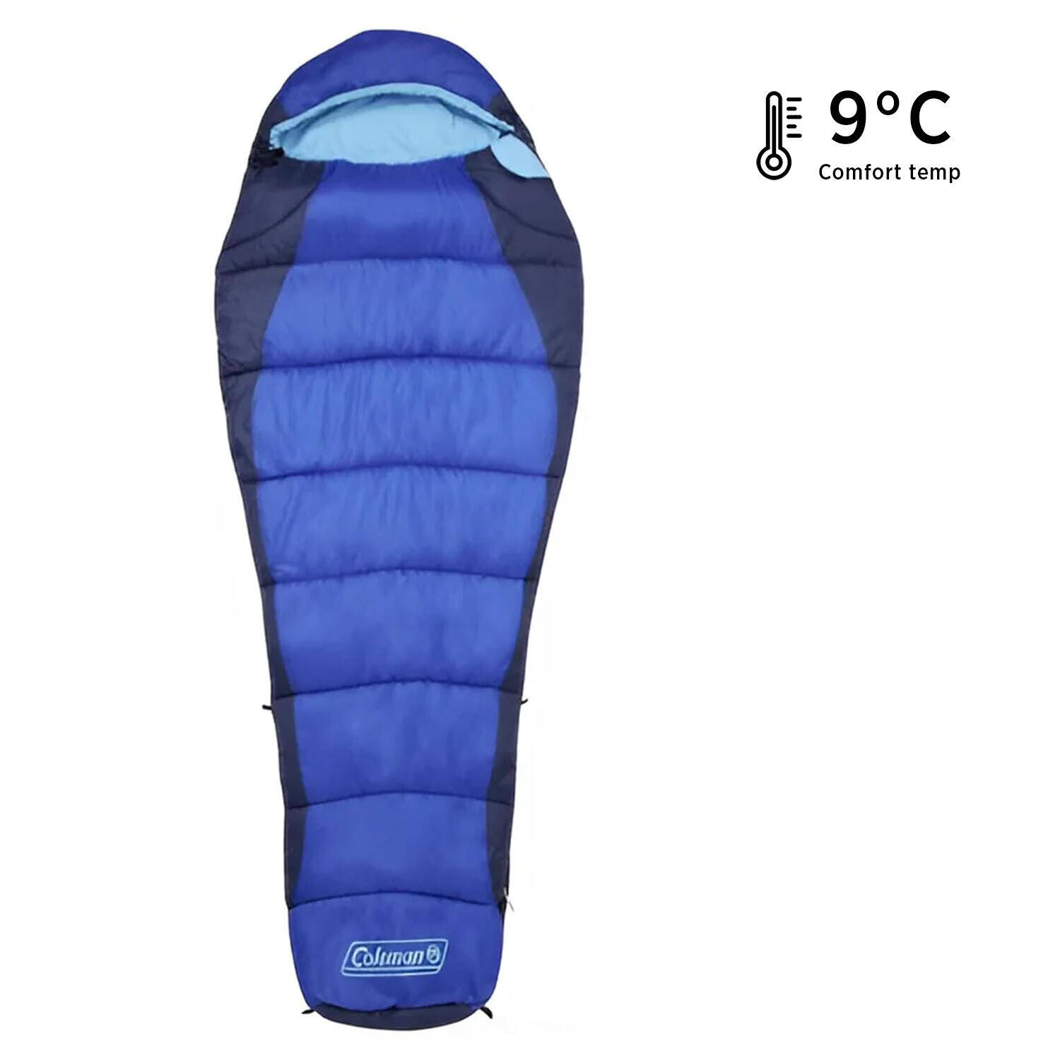 Coleman Fision 100 Single Mummy Sleeping Bag I Comfort +9°C & Extreme -8°C -  1