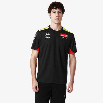 T-shirt da uomo in poliestere nero da moto