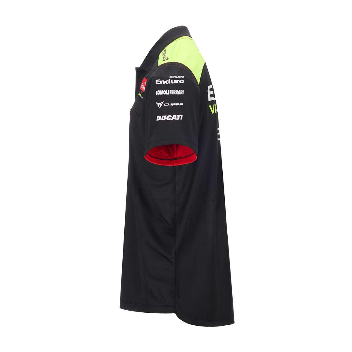 Polo da uomo in poliestere nero da moto 6/7