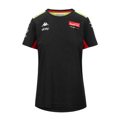 T-shirt da donna in poliestere nero da moto