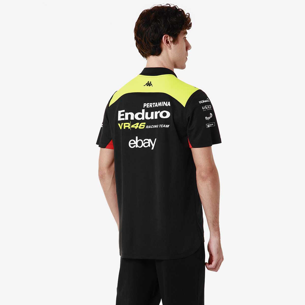 Polo da uomo in poliestere nero da moto 4/7