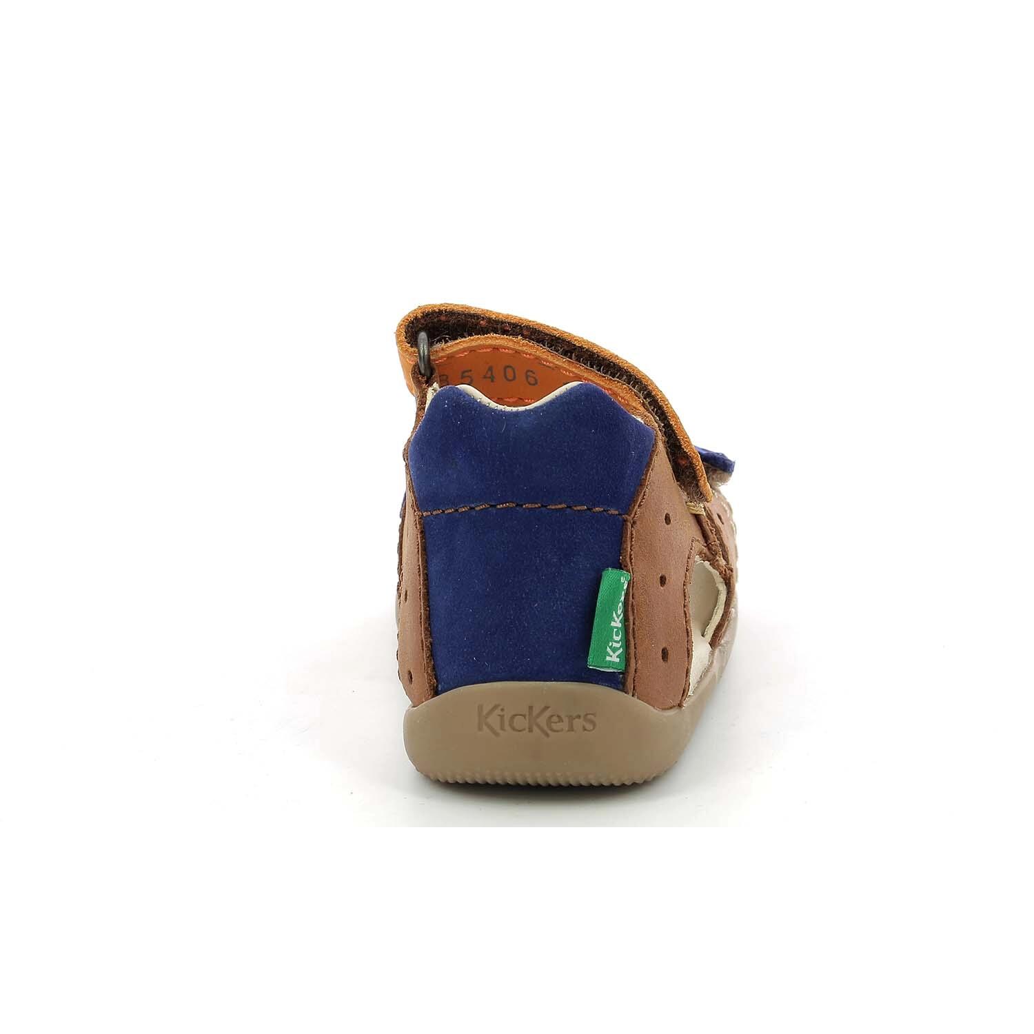 Sandały dziecięce Kickers BOPING-2 CAMEL ORANGE BLEU 3/5