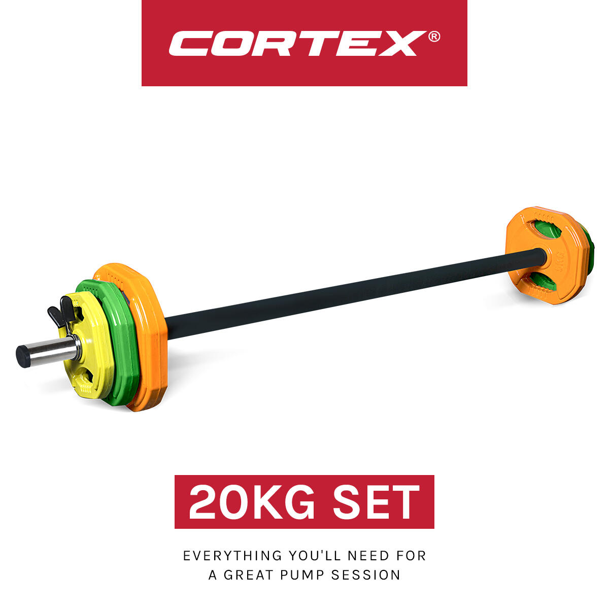 CORTEX Studio/Pump Weight Set With Barbell