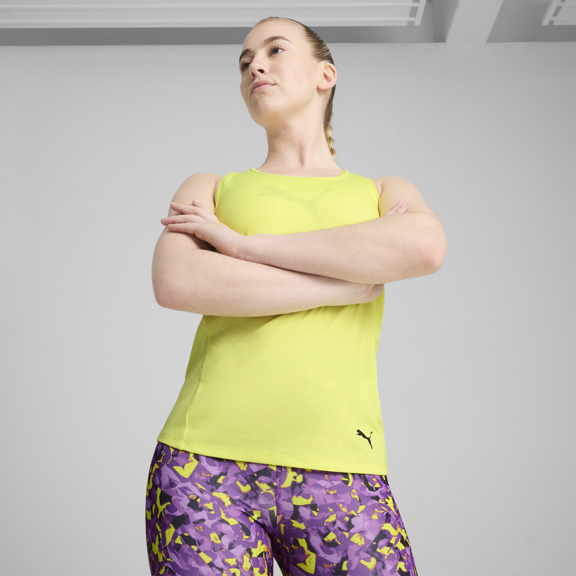 Canotta Racerback TAD ESSENTIALS da donna PUMA Lemon Sherbert Yellow 2/7