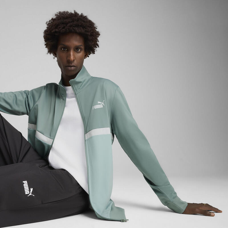 Trening alergare bărbați Poly Colourblock Trainingsanzug PUMA Green Moon