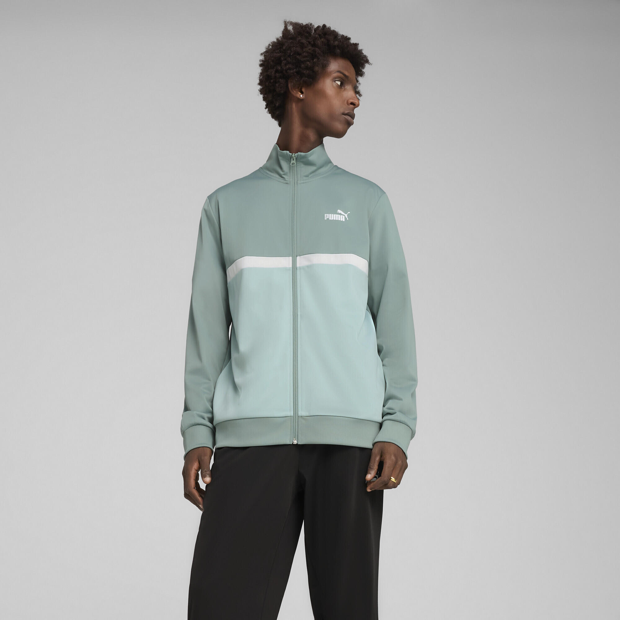 Fato-de-treino Homem corrida Poly Colourblock PUMA Green Moon 4/7