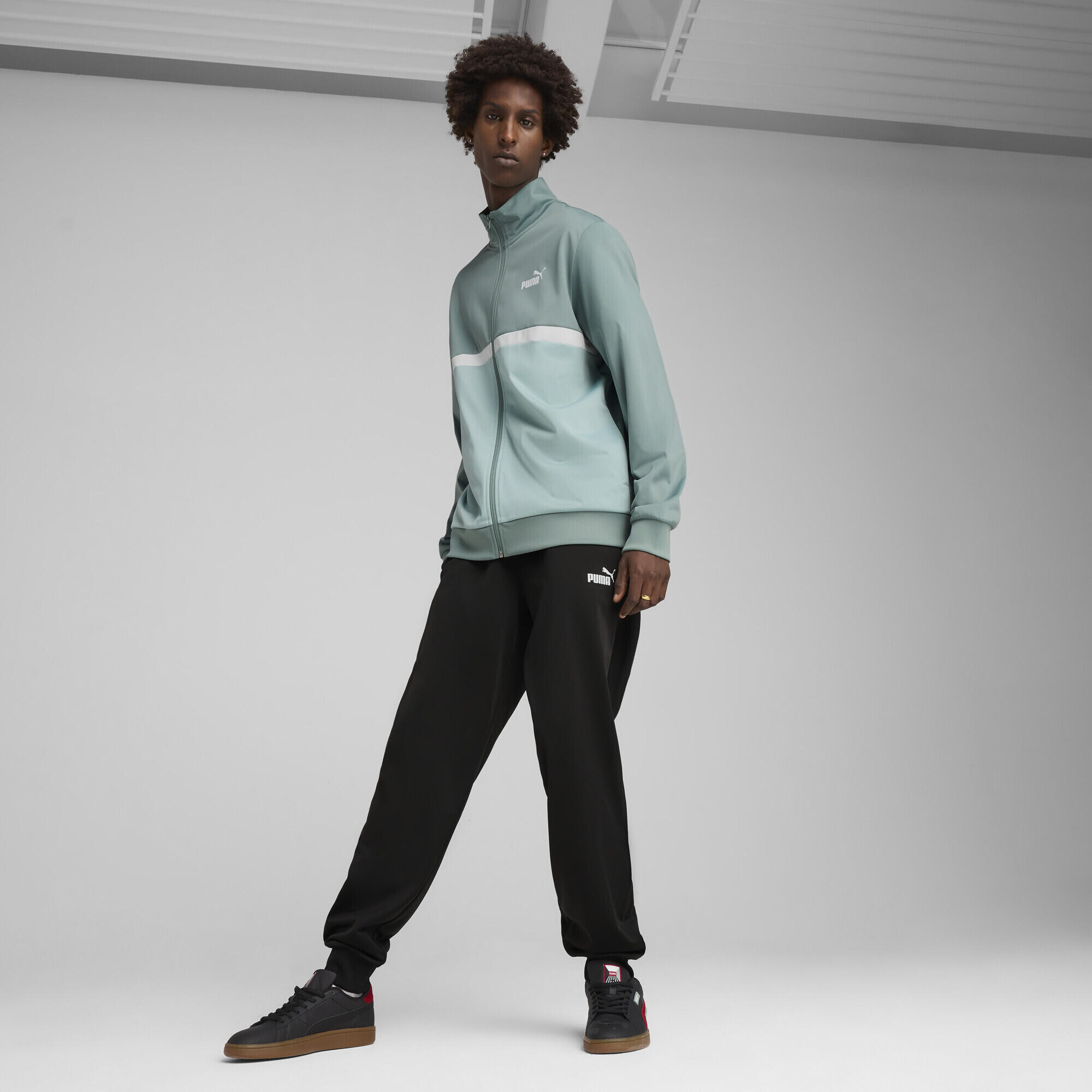 Poly Colourblock trainingspak voor heren PUMA Green Moon 6/7
