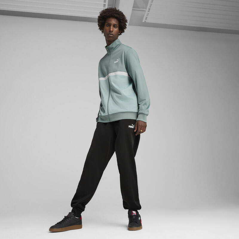 Trening alergare bărbați Poly Colourblock Trainingsanzug PUMA Green Moon