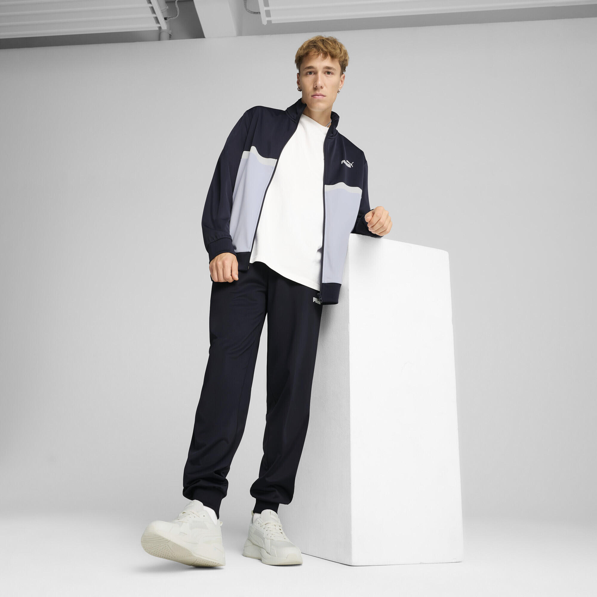 Poly Colourblock trainingspak voor heren PUMA New Navy Blue 6/7