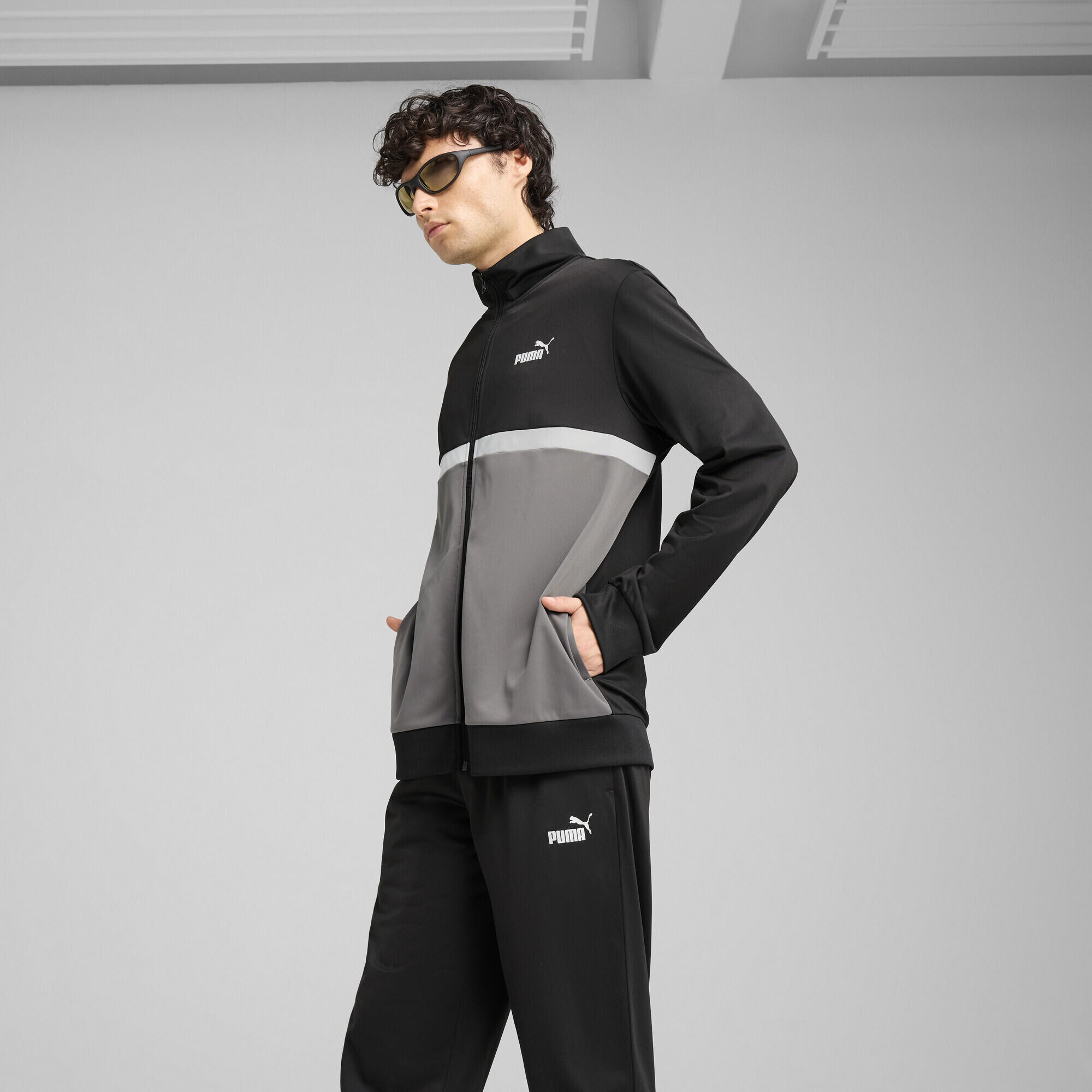 Fato-de-treino Homem corrida Poly Colourblock PUMA Black 4/7