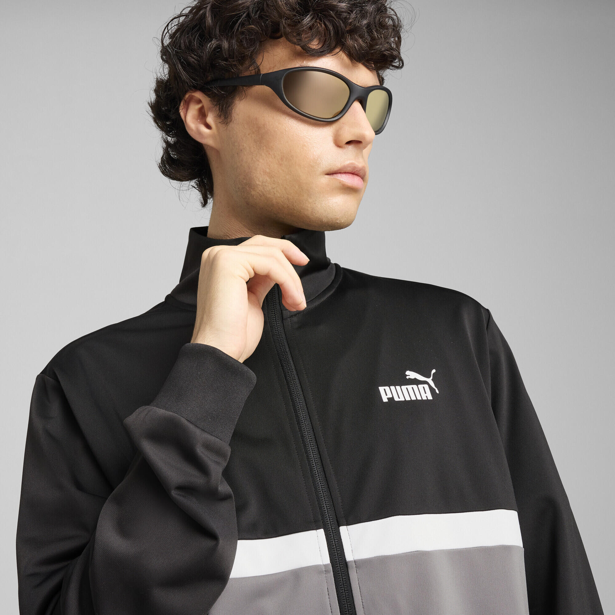 Fato-de-treino Homem corrida Poly Colourblock PUMA Black 3/7