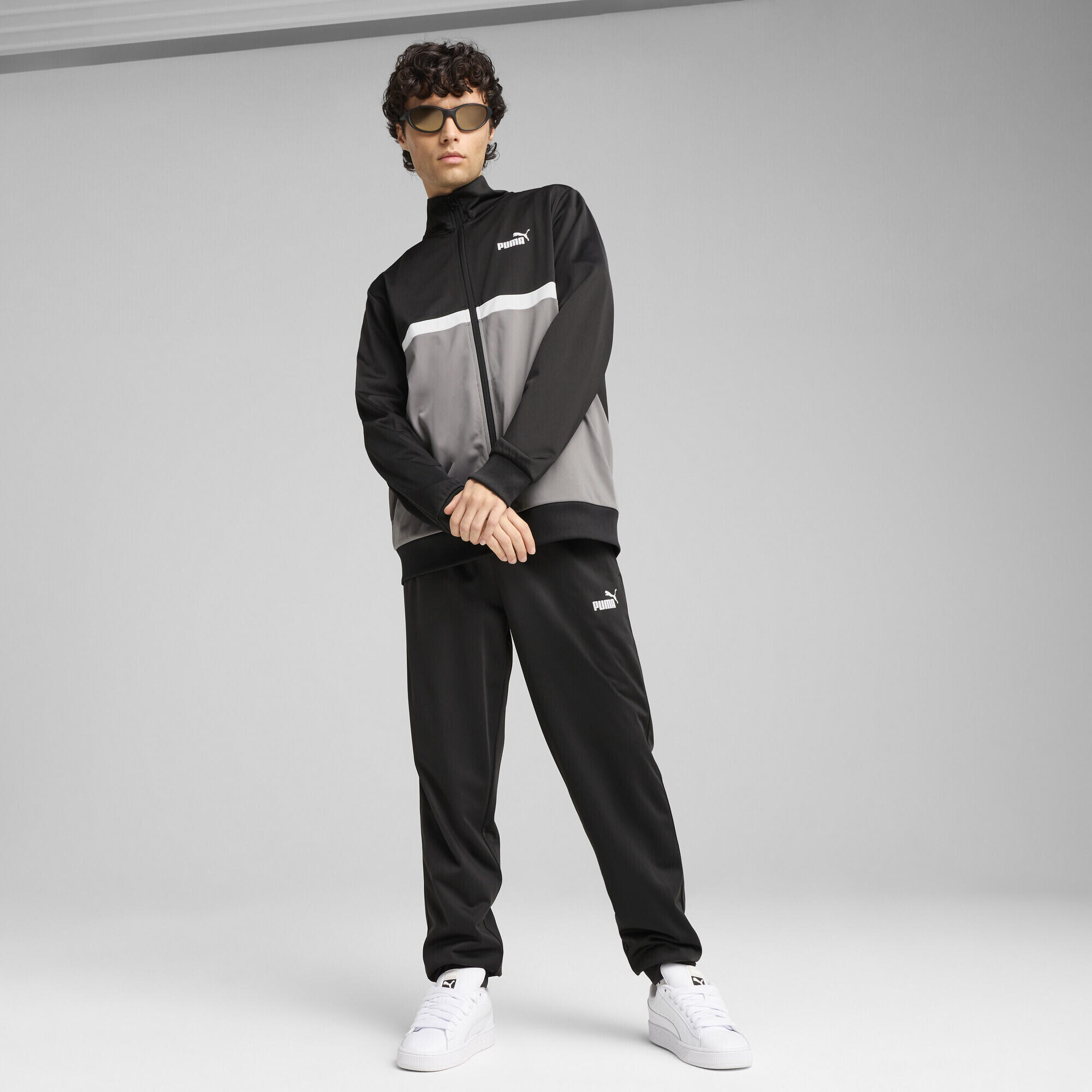 Poly Colourblock trainingspak voor heren PUMA Black 6/7