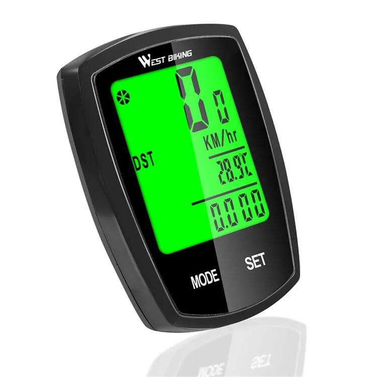 WEST BIKING Digitale fietscomputer met LED-scherm voor snelheid en tijdmeting