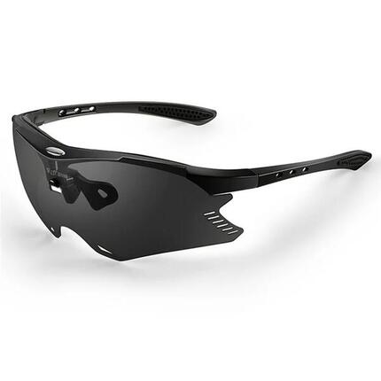 Lunettes de Soleil UV400 AntiUV CoupeVent Noire / Verres Gris Foncé