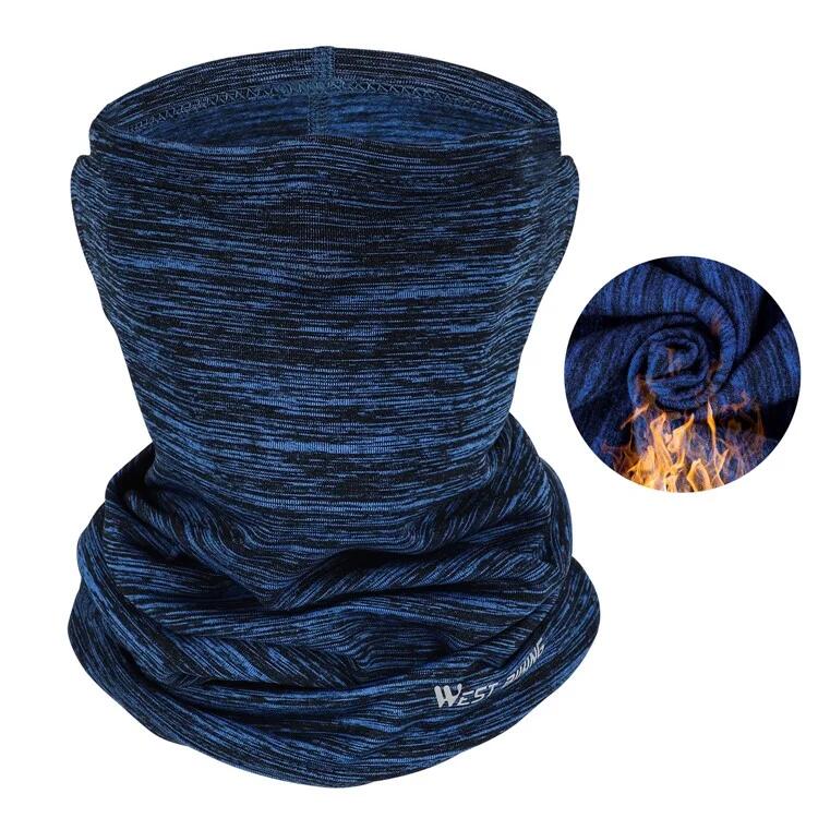 Cagoule Hiver Écharpe Cou Polaire Chaude Élastique Bleu 2/2