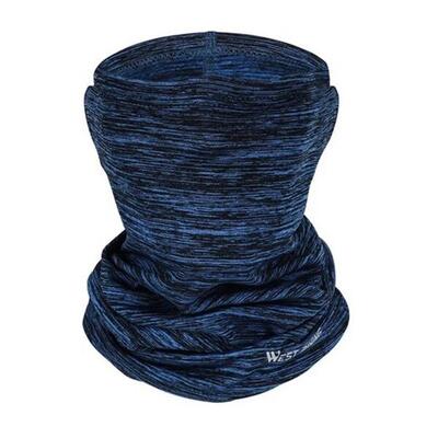 Warme. blauwe fleece muts/halswarmer
