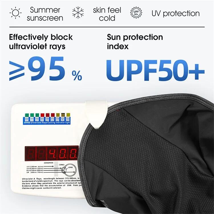 Cachecou de de Pêche en Soie Glacée Anti UV Noir 2/5