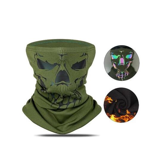 Reflektierender Halswärmer, Fleece, winddicht, Balaclava, grün