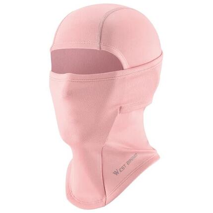 Cagoule Hiver Chaude Enfant Coupe Vent Élastique Tête Visage Rose