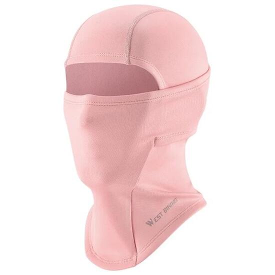 Cagoule Hiver Chaude Enfant Coupe Vent Élastique Tête Visage Rose