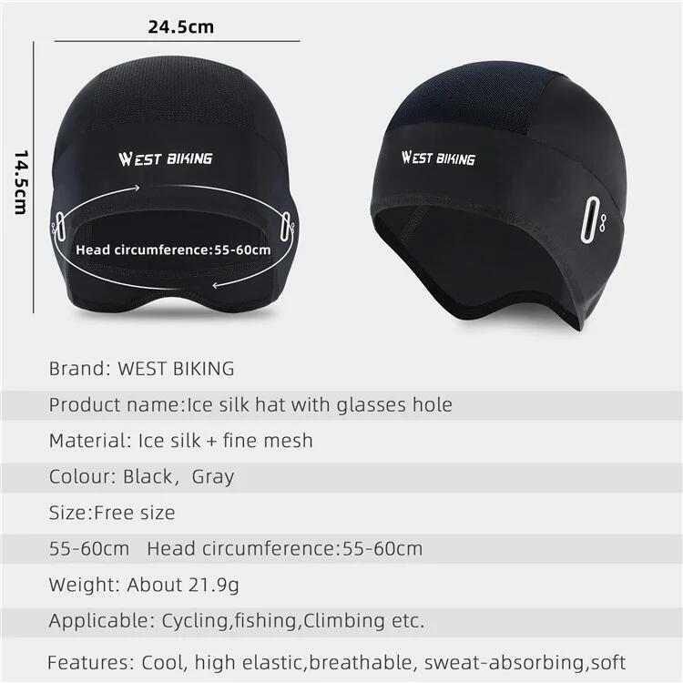 Bonnet d'Été Refroidissant en Soie Glacée Noir/Gris 5/5