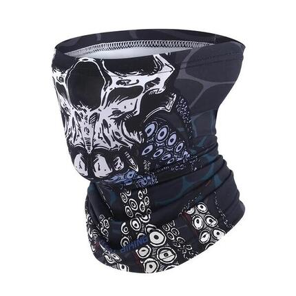 Magischer Sommer-Halswärmer aus Eisenseide mit Totenkopf-Motiv, UV-Schutz