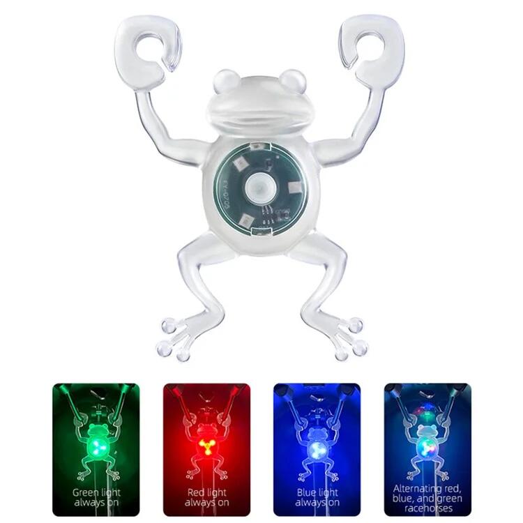 Frog-Shaped Waterproof LED Bike Tail Light with Colorful Glow