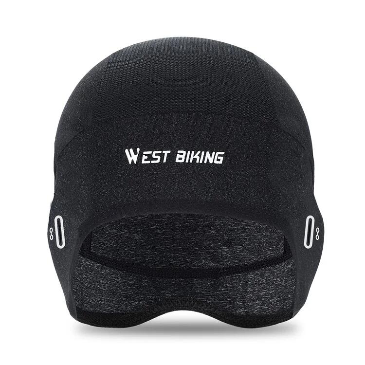 WEST BIKING Berretto estivo rinfrescante in seta ghiacciata nero/grigio