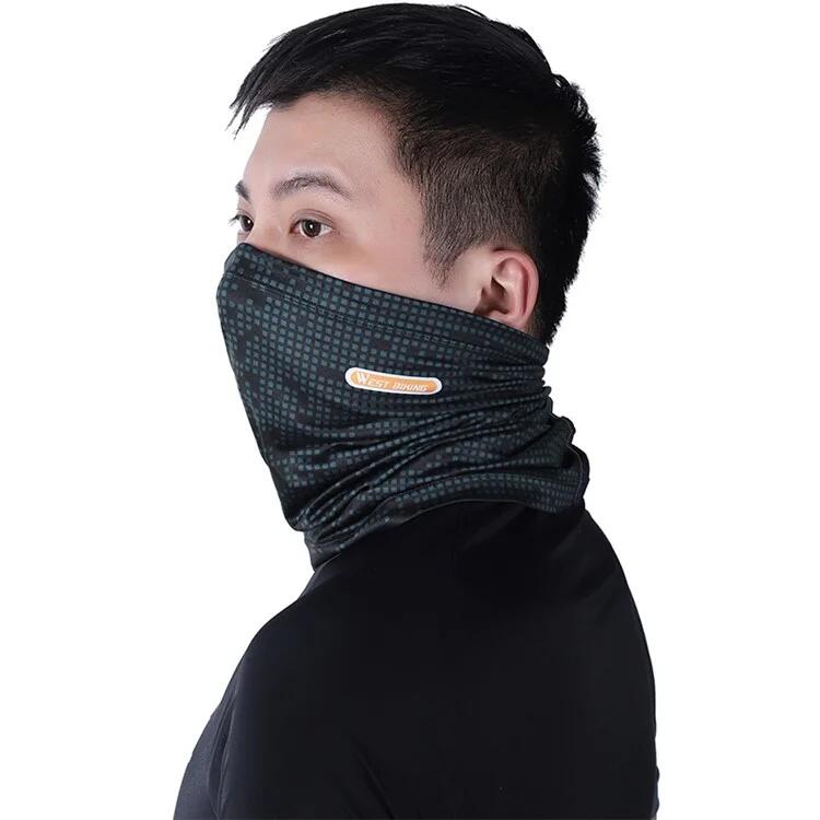 Cachecou Sport Extérieur Soie Glacée UV Noir/Gris 2/3