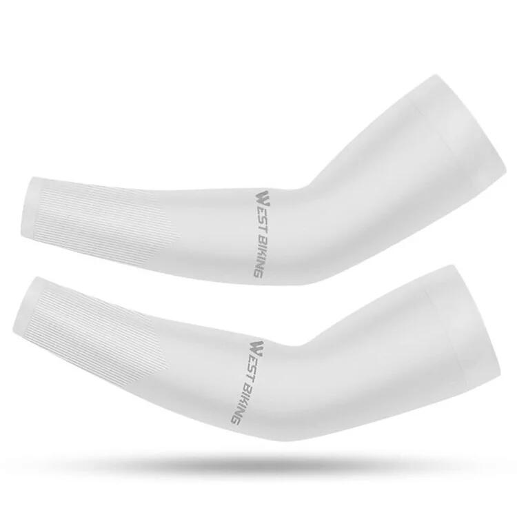 West Biking - Manches De Bras Soie Glacée Refroidissantes Protection Solaire - Manchettes - Blanc - Taille Unique - Decathlon