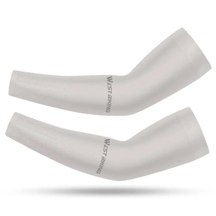 West Biking - Manches De Bras Soie Glacée Refroidissantes Protection Solaire - Manchettes - Beige - Taille Unique - Decathlon
