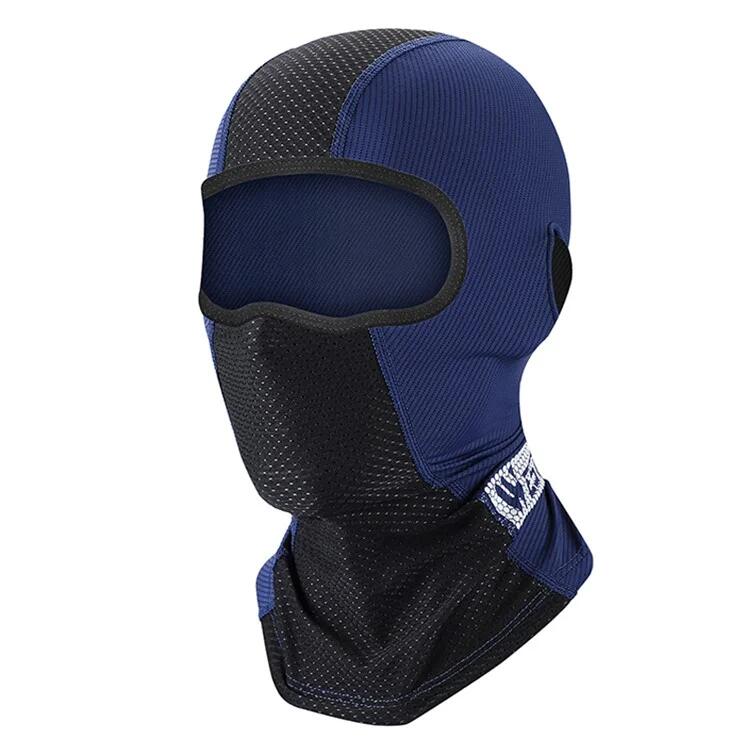 Cachecol para o rosto azul de seda gelada com proteção UV