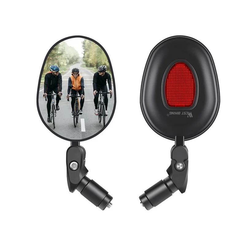 Espelho retrovisor de bicicleta grande angular 360° rotação guidão