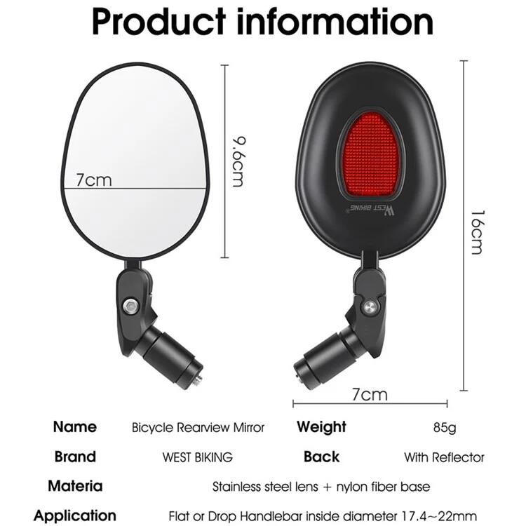 Rétroviseur de Vélo Grand Angle 360° Rotation Guidon 4/6