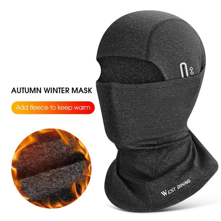Couvrechef Coupe Vent Thermique  avec Trous pour Lunettes Gris 2/4